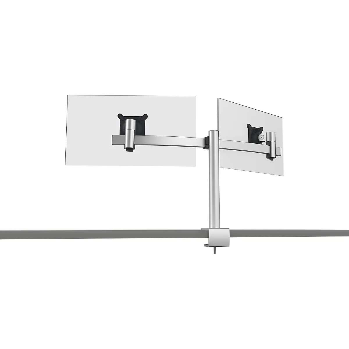 Bras de moniteur durable, pour 2 écrans 21-27', VESA, rotatif et inclinable, réglable en hauteur, avec pince de bureau