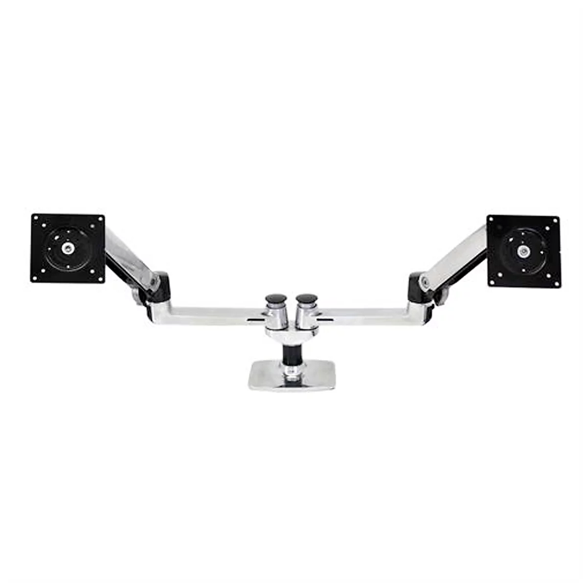 Bras de moniteur ergotron® LX, pour 2 écrans jusqu'à 27″ &amp; jusqu'à 9,1 kg par moniteur, support de table, réglable en hauteur, inclinable, VESA, noir mat.