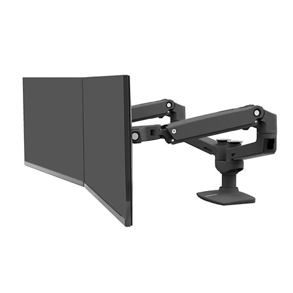 Bras de moniteur ergotron® LX, pour 2 écrans jusqu'à 27″ &amp; jusqu'à 9,1 kg par moniteur, support de table, réglable en hauteur, inclinable, VESA, noir mat.
