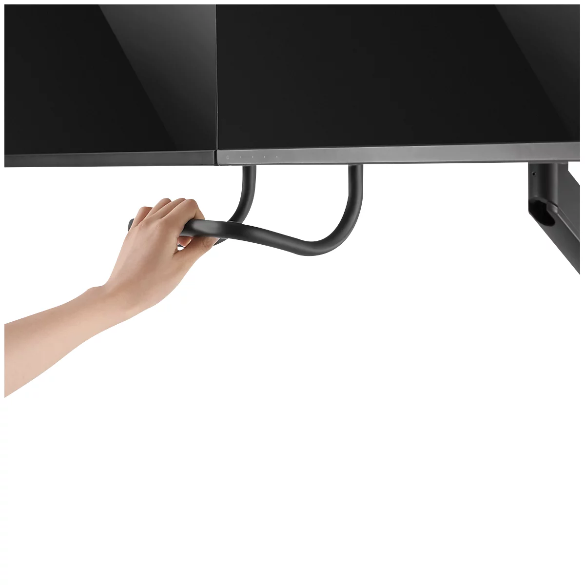 Bras double pour écrans NM-D775DXBLACK NewStar, fixation sur table, jusqu'à 32', inclinable/rotatif/pivotant, avec poignée