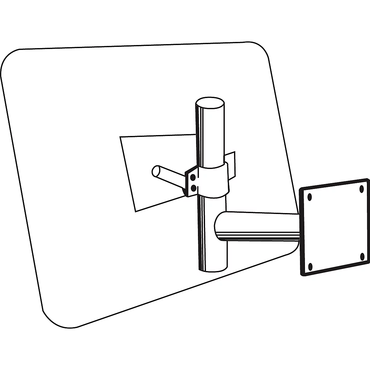 Bras mural, l. 400 x H 500 mm, pour toutes les tailles de miroir