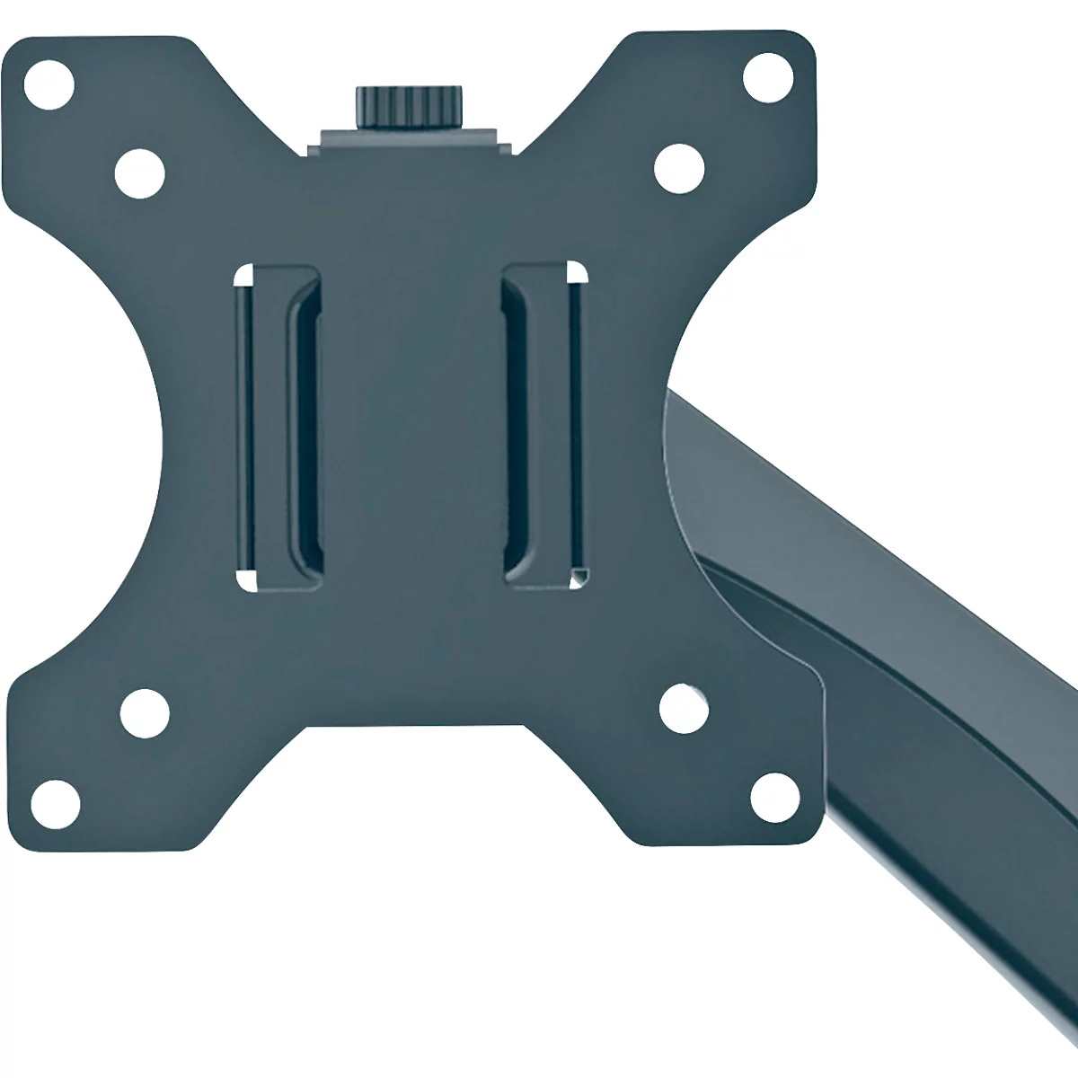Bras pour écran d'ordinateur portable Leitz Ergo Dual, pour 2 écrans jusqu'à 32' &amp; ordinateurs portables jusqu'à 17', pivotant et inclinable, réglable en hauteur, passage de câbles, VESA, gris foncé