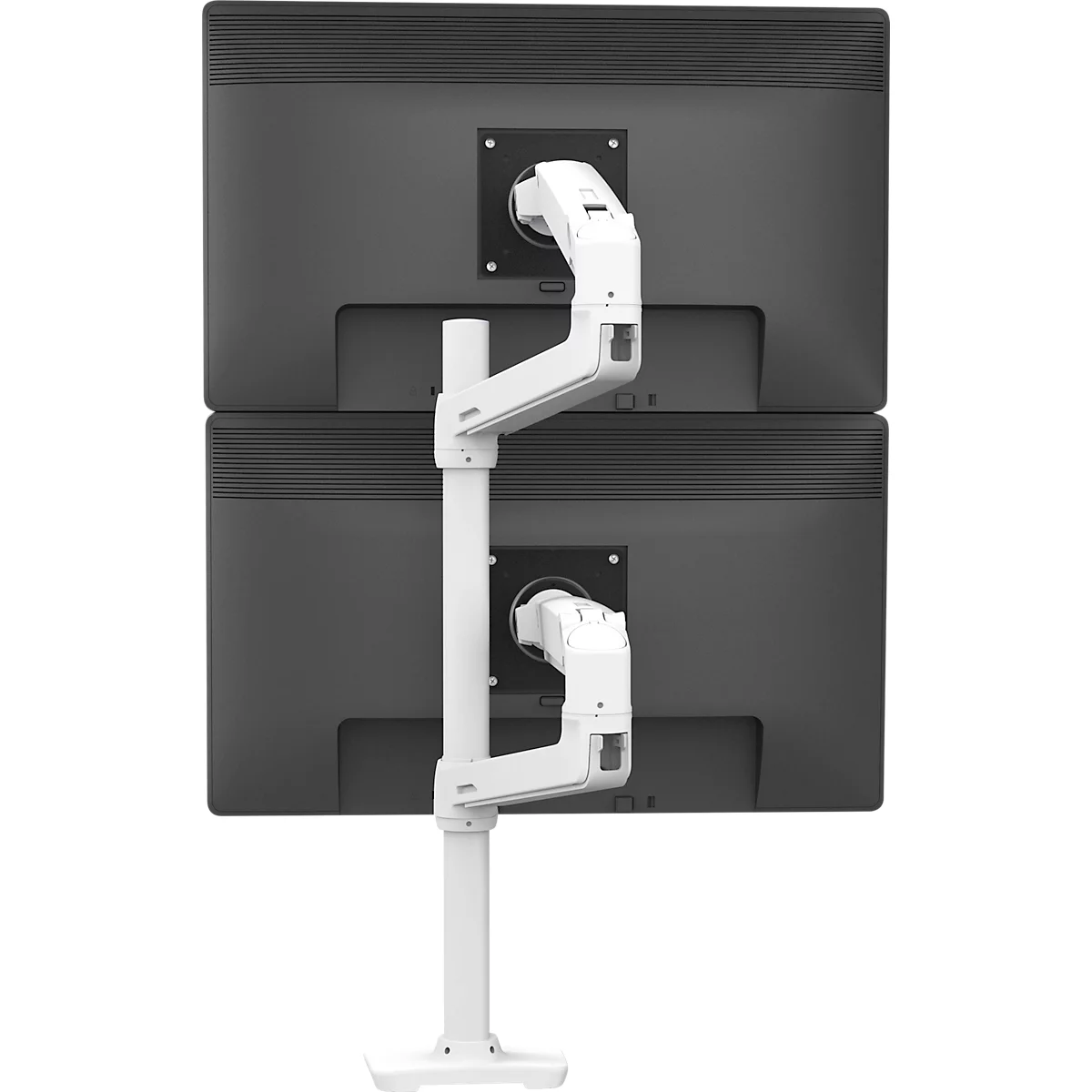 Bras pour écran double Ergotron LX 45-509-216, pour 2 écrans jusqu'à 40", jusqu'à 20 kg, réglable en hauteur, inclinable, pivotant &amp; inclinable, aluminium &amp; acier, blanc