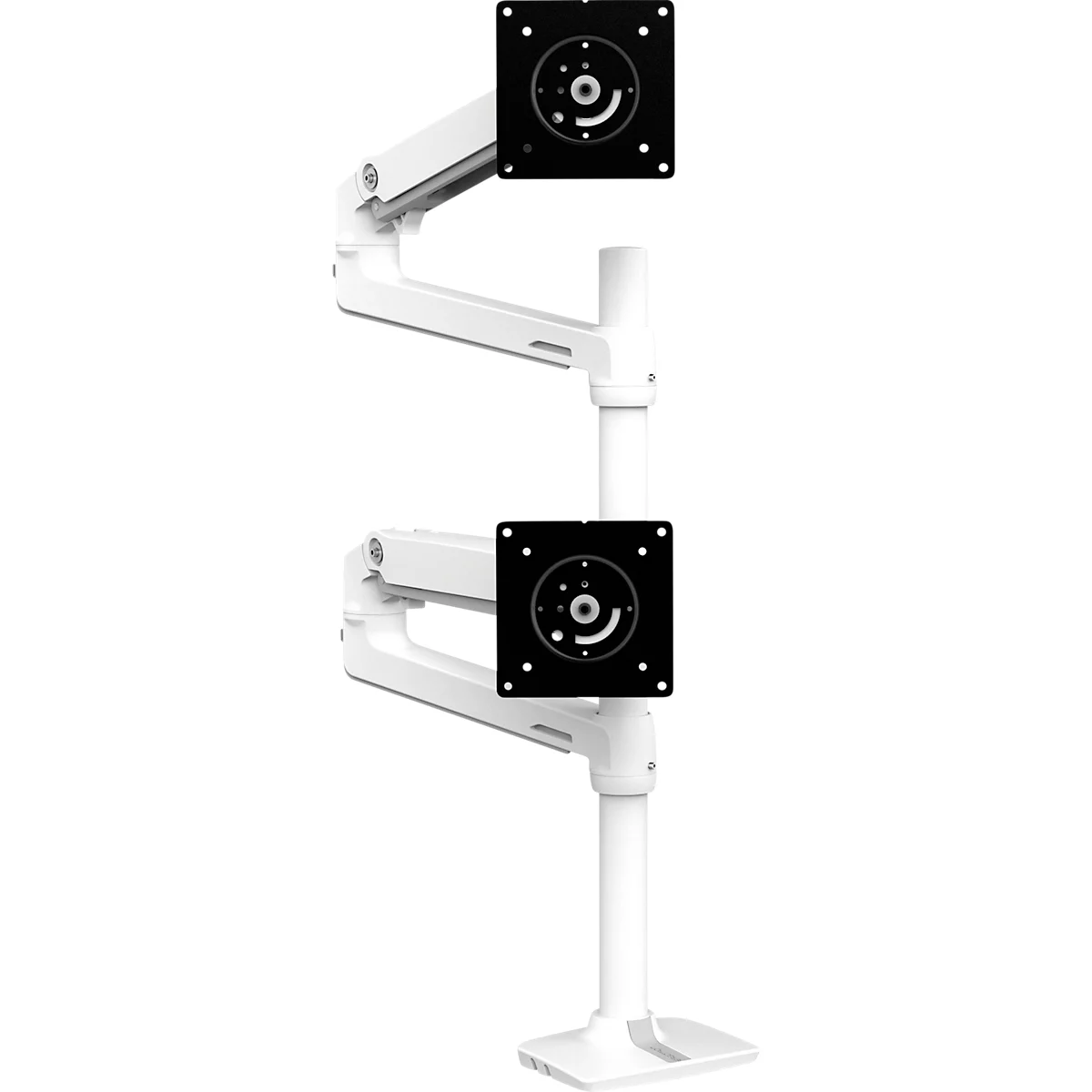 Bras pour écran double Ergotron LX 45-509-216, pour 2 écrans jusqu'à 40", jusqu'à 20 kg, réglable en hauteur, inclinable, pivotant &amp; inclinable, aluminium &amp; acier, blanc