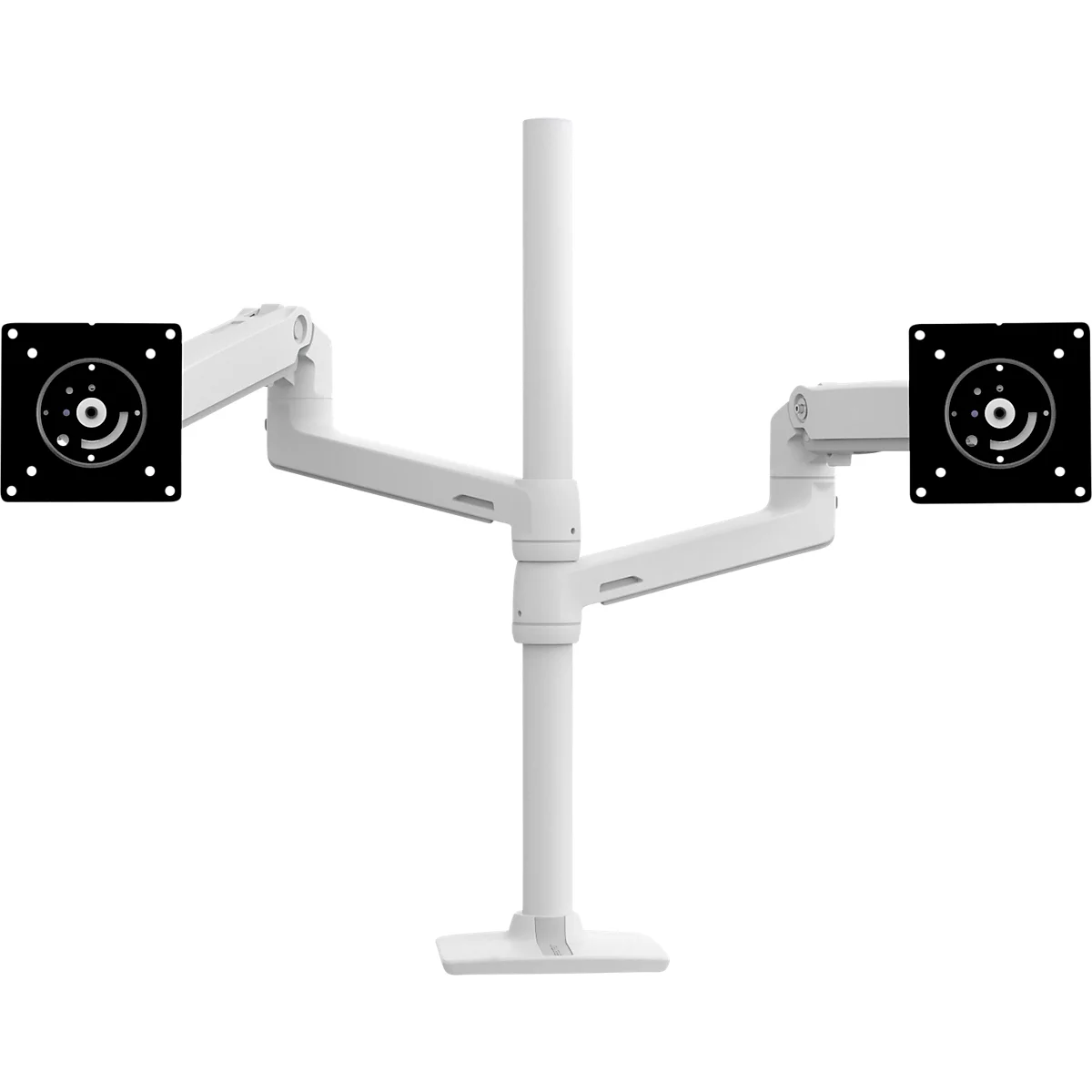 Bras pour écran double Ergotron LX 45-509-216, pour 2 écrans jusqu'à 40", jusqu'à 20 kg, réglable en hauteur, inclinable, pivotant &amp; inclinable, aluminium &amp; acier, blanc
