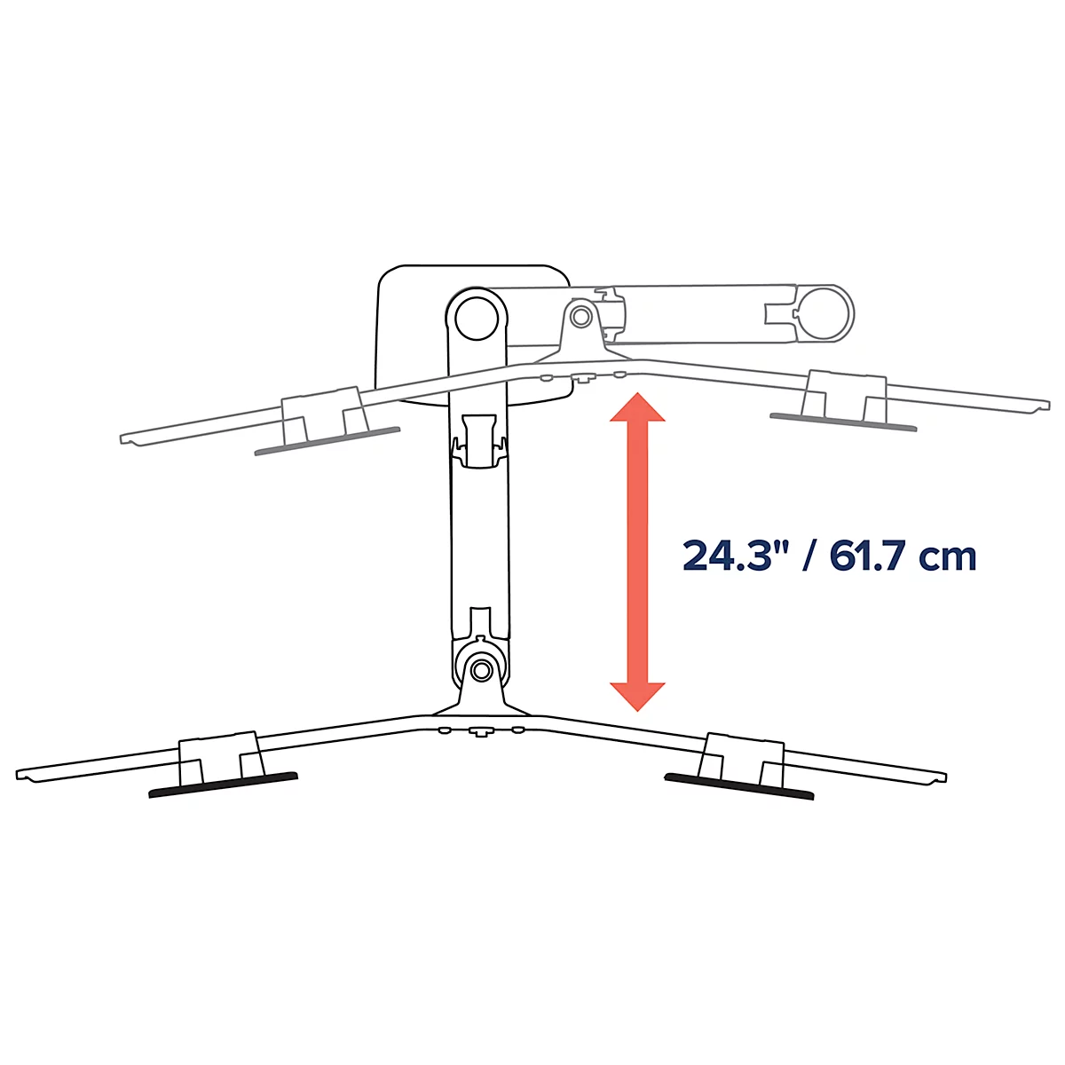 Bras pour écran Ergotron LX Dual Direct 45-489-224, pour 2 écrans jusqu'à 25', jusqu'à 10 kg, pivotant, inclinable &amp; réglable en hauteur, VESA, noir