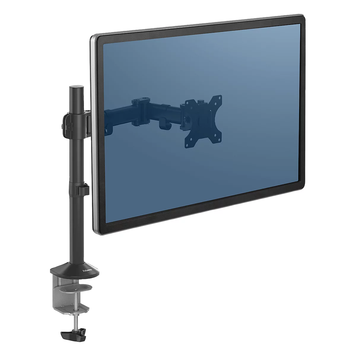 Bras pour écran individuel Fellowes Reflex, jusqu'à 32' de largeur, VESA, rotation 360°, pivotement 180°, inclinaison 45°, réglable en hauteur, noir