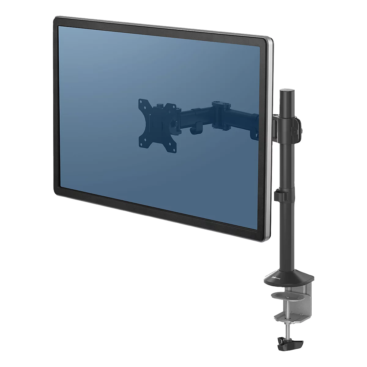 Bras pour écran individuel Fellowes Reflex, jusqu'à 32' de largeur, VESA, rotation 360°, pivotement 180°, inclinaison 45°, réglable en hauteur, noir