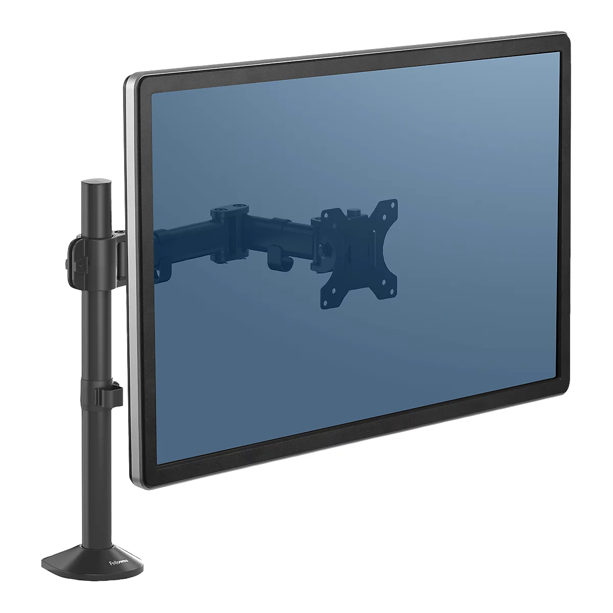 Bras pour écran individuel Fellowes Reflex, jusqu'à 32' de largeur, VESA, rotation 360°, pivotement 180°, inclinaison 45°, réglable en hauteur, noir