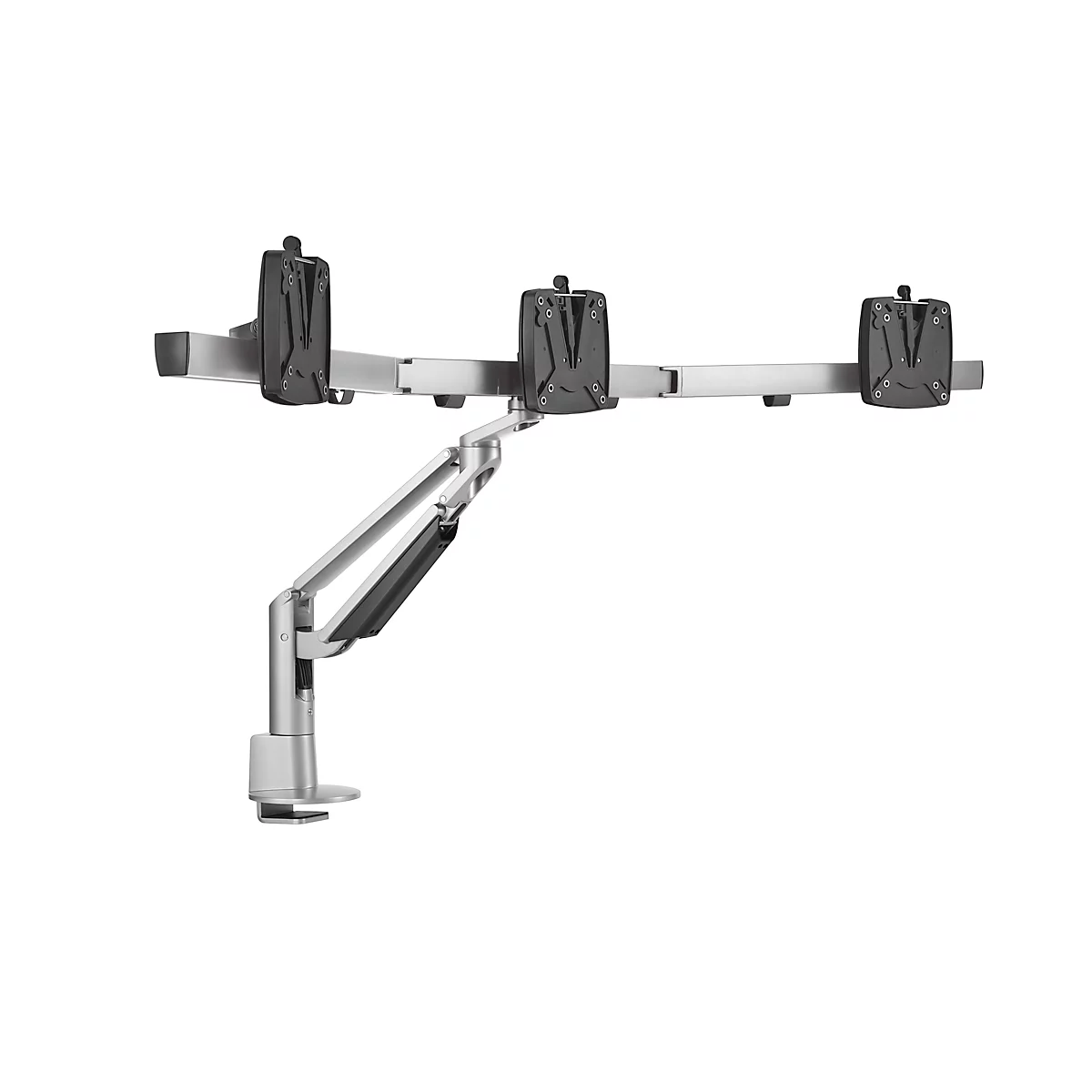 Bras pour triple écran NOVUS Clu Plus X3 C, 1,5-4,5 kg par bras, pivotant/inclinable/réglable en hauteur, VESA, blanc