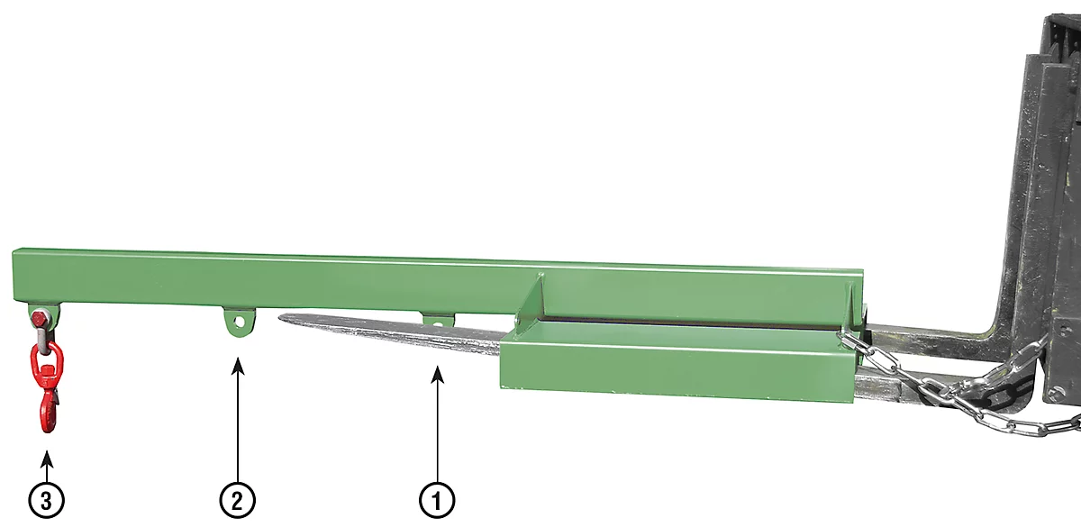 Brazo de carga para elevador de archivo, 1600-2,5, verde RAL 6011