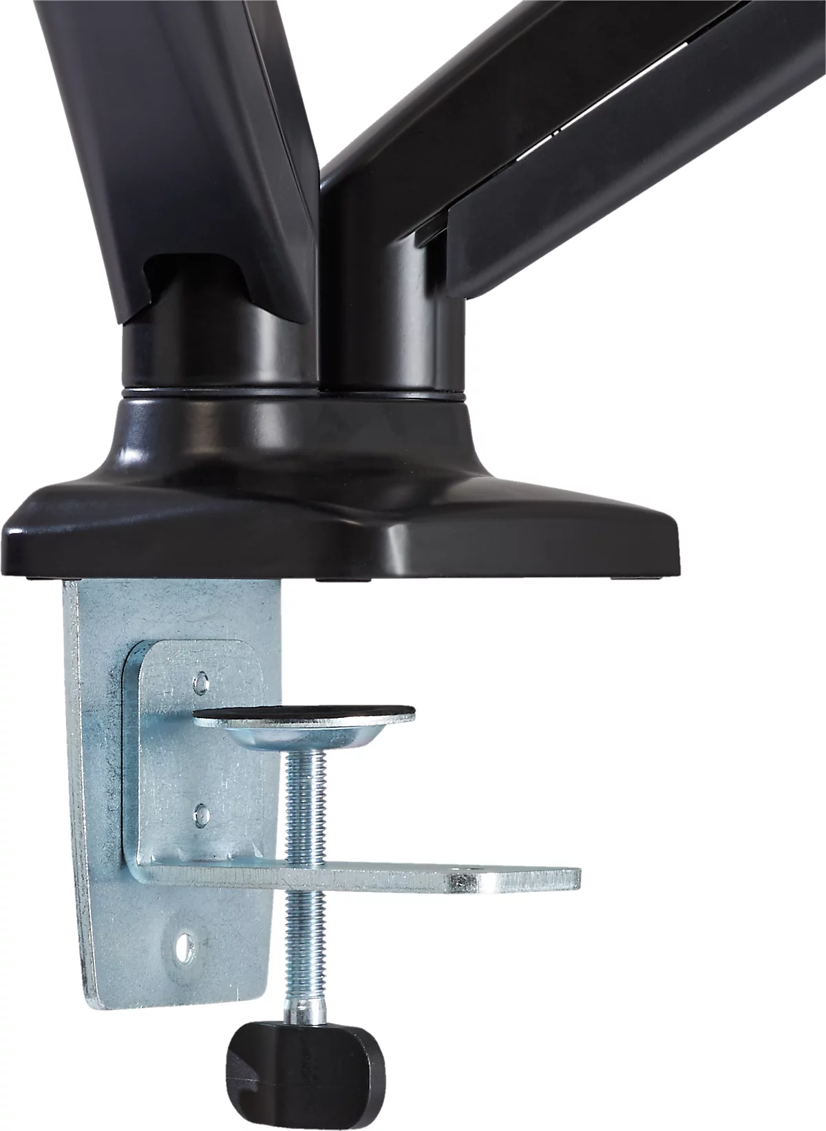 Brazo para monitor Schäfer Shop Select MX8-124, para 2 pantallas de hasta 24″ y hasta 8 kg, inclinación/giro/rotación, altura ajustable, guía de cables, VESA, abrazadera de mesa