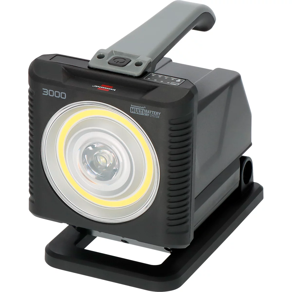 Brennenstuhl 2-in-1 oplaadbare handlamp &amp; werklamp HL 3000, 6500K, ergonomische handgreep, verstelbare magneetvoet, IP54, lichtbereik tot 200 m, zwart
