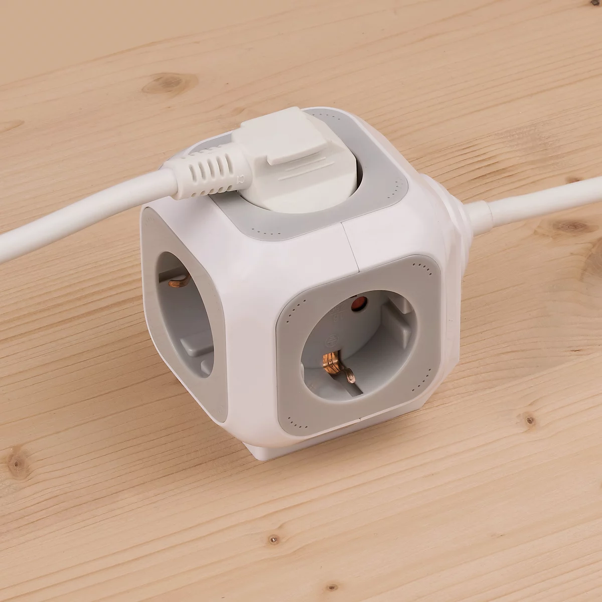 Brennenstuhl ALEA-Power contactdoosblok, 4 stopcontacten, 1,4 m kabel, tot 3680W, grijs/wit