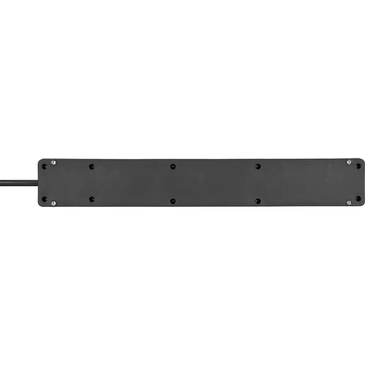 Brennenstuhl Bremounta Steckdosenleiste, 5-fach, 2 USB-Anschlüsse, 90°-Anordnung, 3 m Kabel, Sicherheitsschalter, L 80 x B 430 x T 70 mm, schwarz