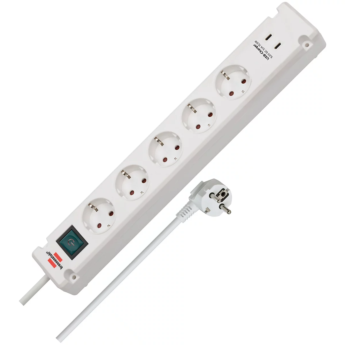 Rotes Kreissymbol mit weißem Schriftzug "USBC CHARGER" und USB-C-Anschluss Symbol.