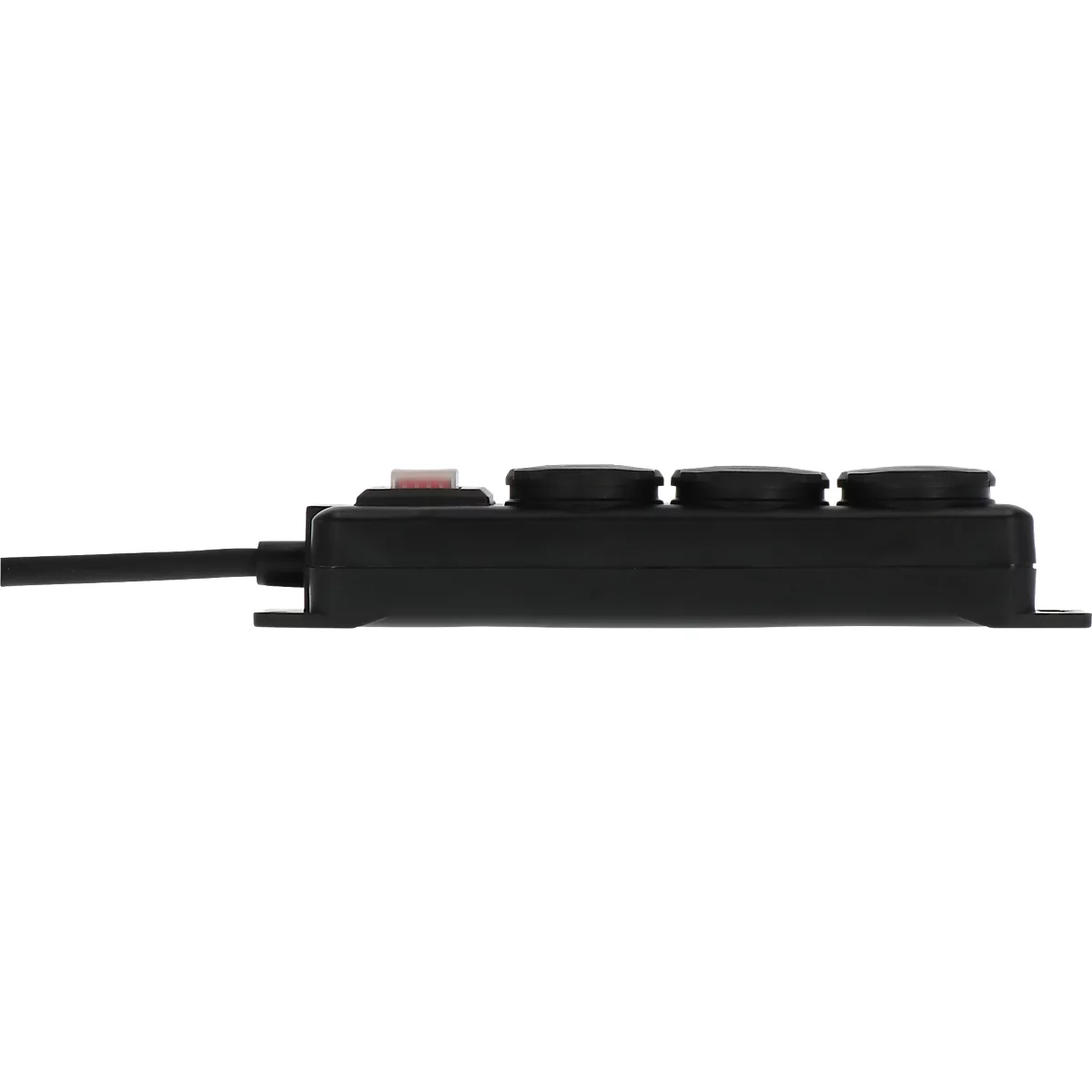 Brennenstuhl buitencontactdoosstrook, 3-voudig, met schakelaar, 2 m kabel, zelfsluitende afdekking, IP44, L 60 x B 340 x D 115 mm, zwart