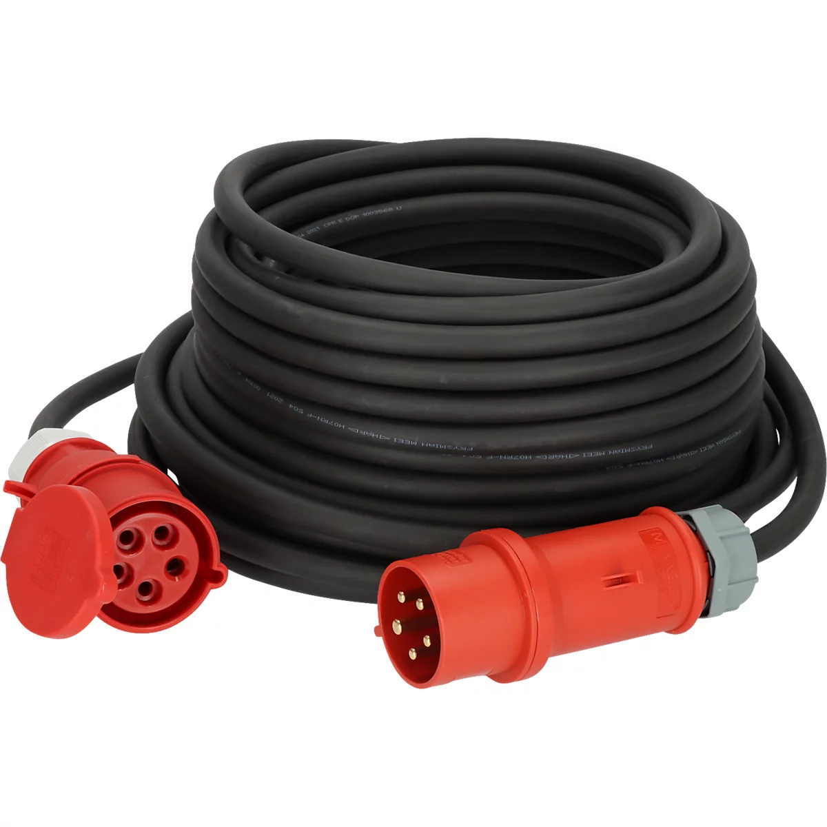 Brennenstuhl CEE Verlängerungskabel, 5-polig, mit Phasenwender, IP44, Gummi-Neopren, 400V/32A, für den Außenbereich, schwarz, 10 Meter