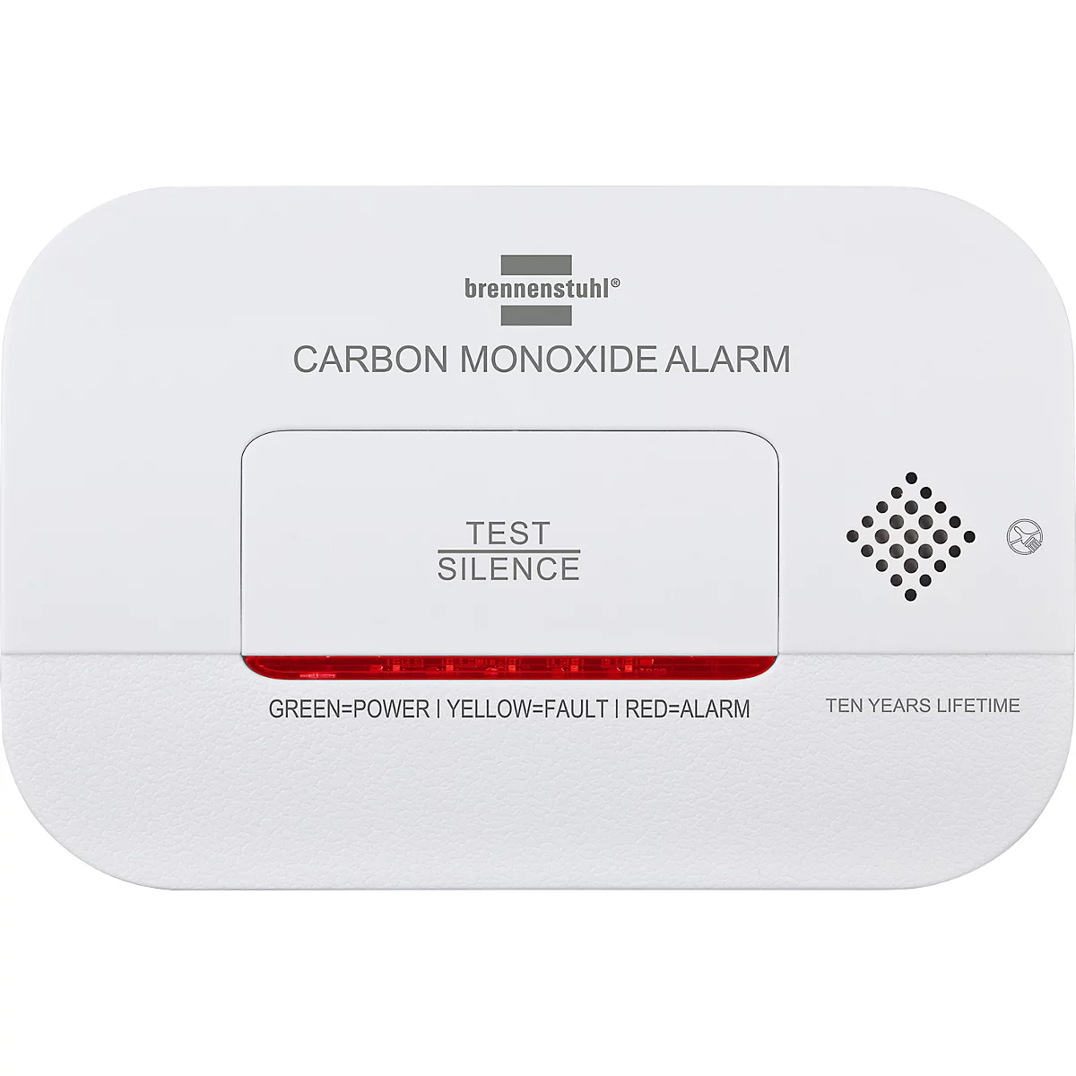 Brennenstuhl Détecteur de monoxyde de carbone/détecteur de CO CM A 3030, alarme 85 dB, affichage LED, signal optique et acoustique, L 120 x H 80 x P 37 mm, blanc, 2x piles AA incluses