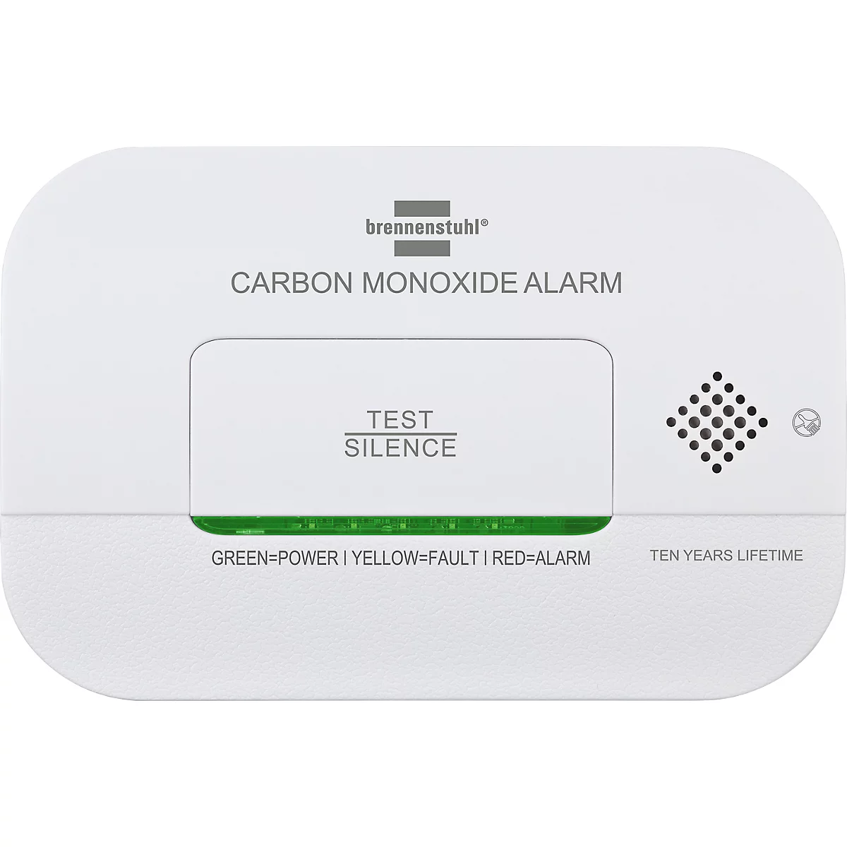 Brennenstuhl Détecteur de monoxyde de carbone/détecteur de CO CM A 3030, alarme 85 dB, affichage LED, signal optique et acoustique, L 120 x H 80 x P 37 mm, blanc, 2x piles AA incluses