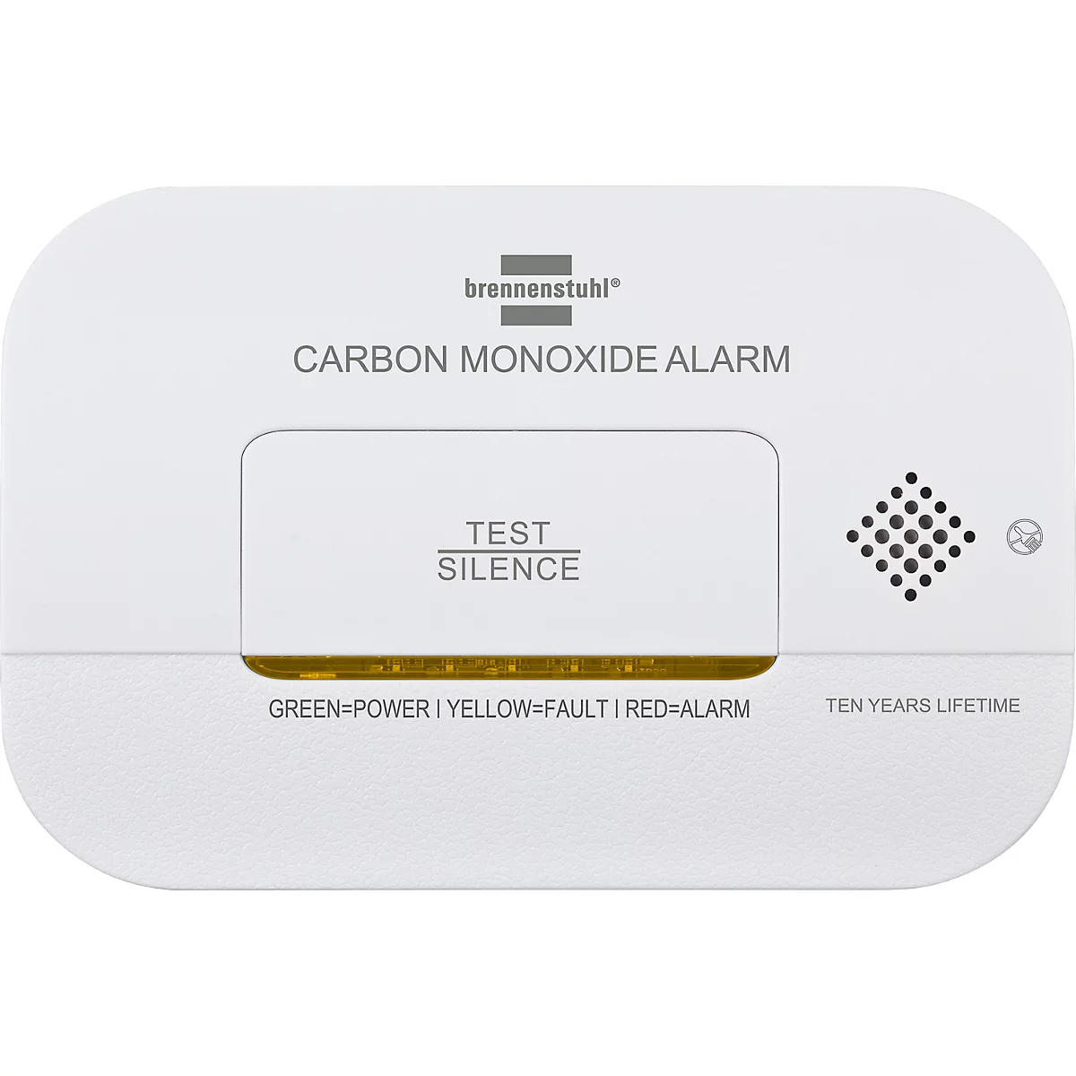 Brennenstuhl Détecteur de monoxyde de carbone/détecteur de CO CM A 3030, alarme 85 dB, affichage LED, signal optique et acoustique, L 120 x H 80 x P 37 mm, blanc, 2x piles AA incluses