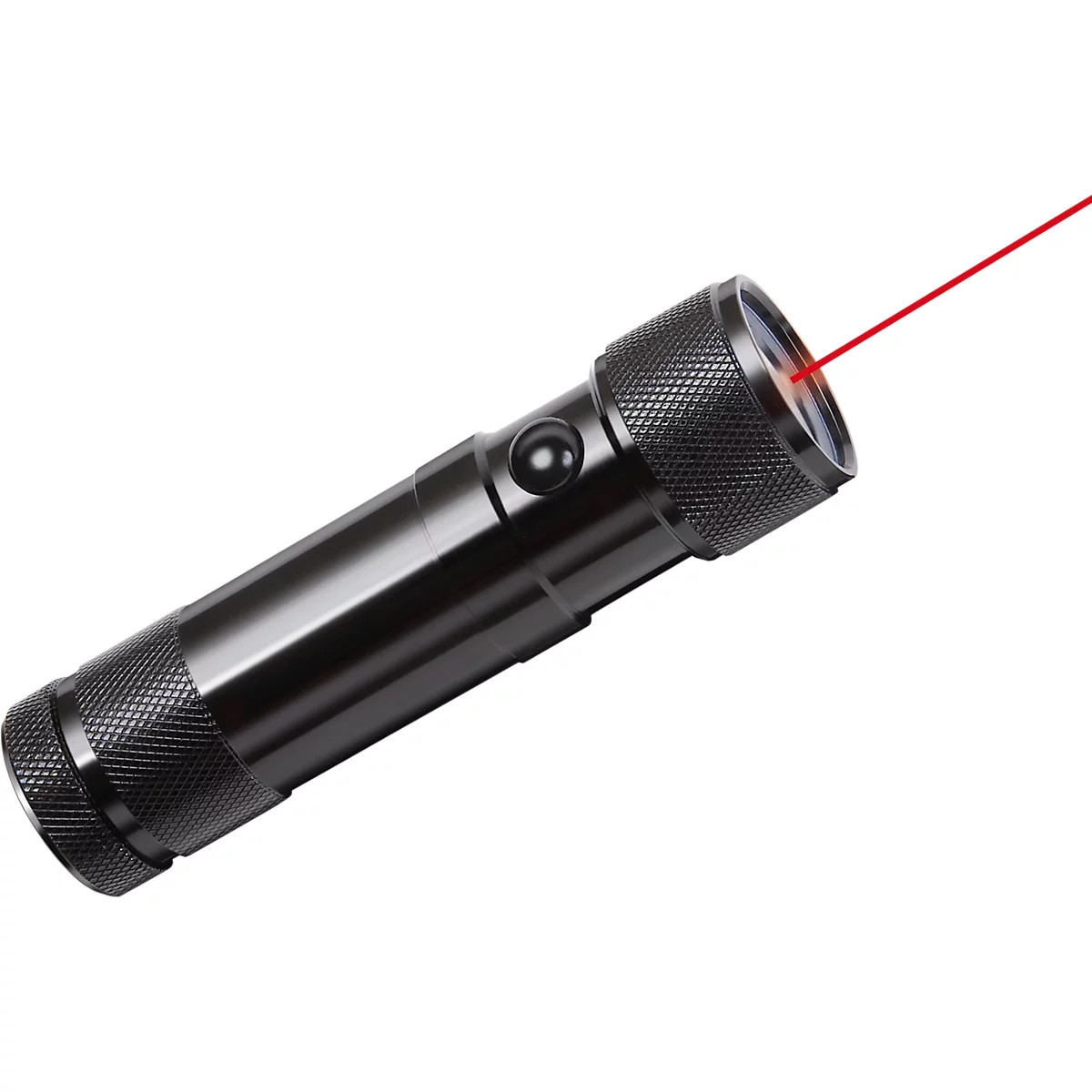 Rood cirkel-icoon met een wit zaklampsymbool en de tekst '50 m'.