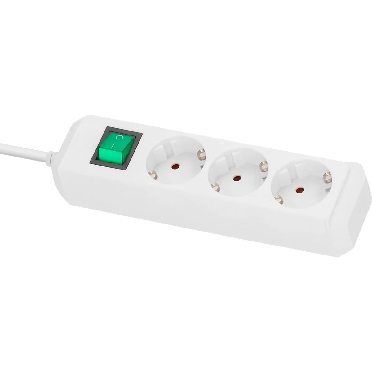 Brennenstuhl Eco-Line contactdoosstrook, 3 contactdozen met randaarde, 45° opstelling, verhoogde aanrakingsbeveiliging, 1,5 m snoerlengte, L 215 x B 95 x D 60, wit