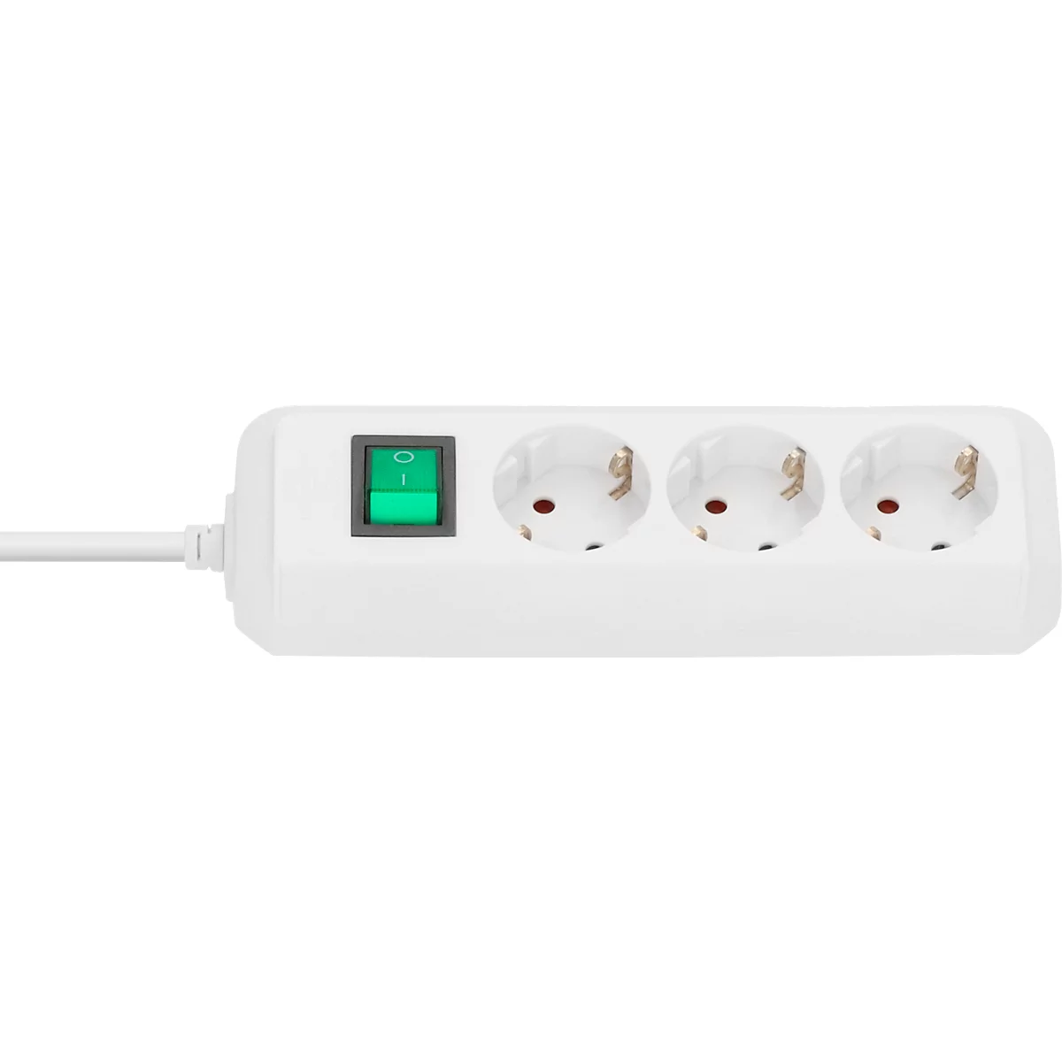 Brennenstuhl Eco-Line contactdoosstrook, 3 contactdozen met randaarde, 45° opstelling, verhoogde aanrakingsbeveiliging, 1,5 m snoerlengte, L 215 x B 95 x D 60, wit