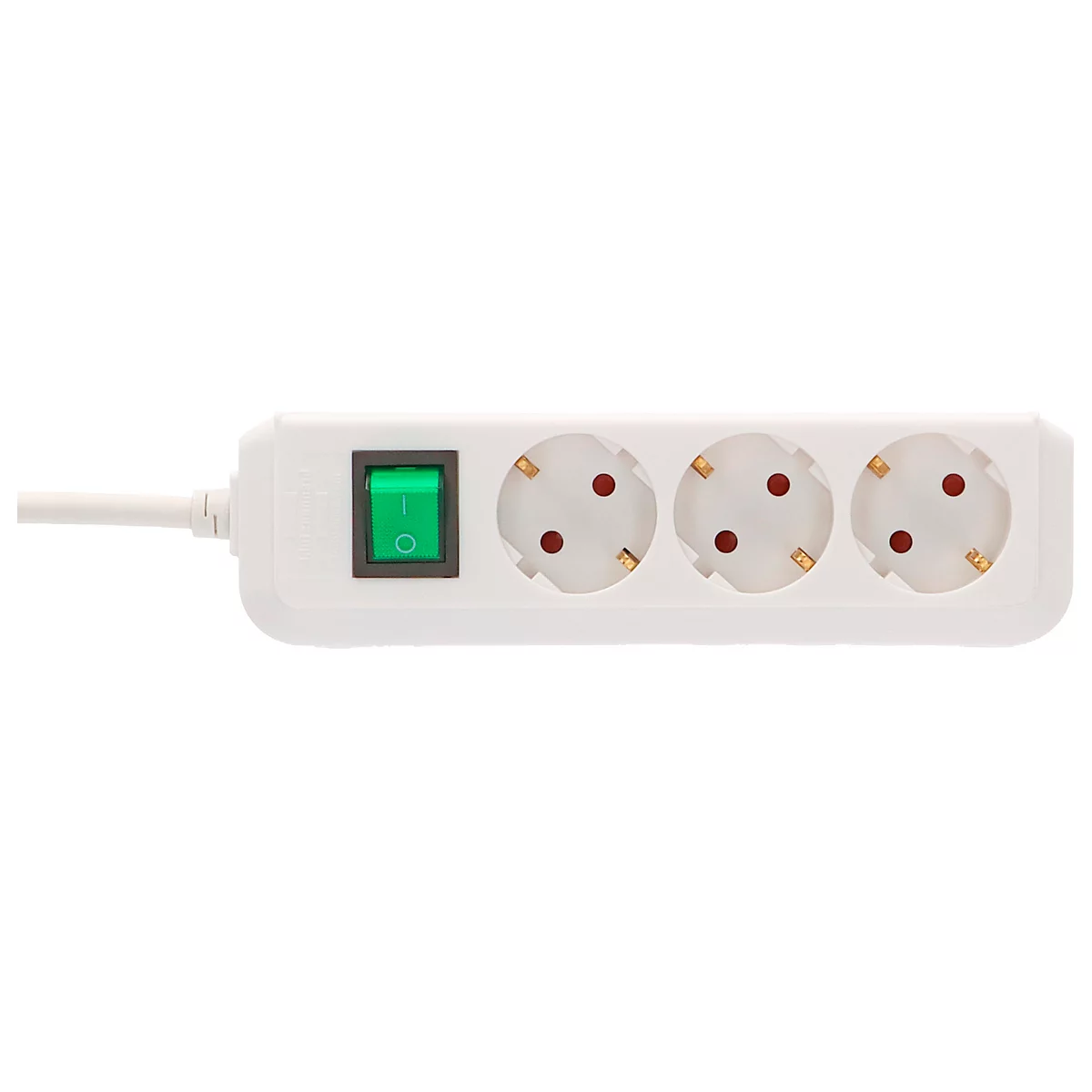 Brennenstuhl Eco-Line contactdoosstrook, 3 contactdozen met randaarde, 45° opstelling, verhoogde aanrakingsbeveiliging, 5 m snoerlengte, L 215 x B 95 x D 60, wit