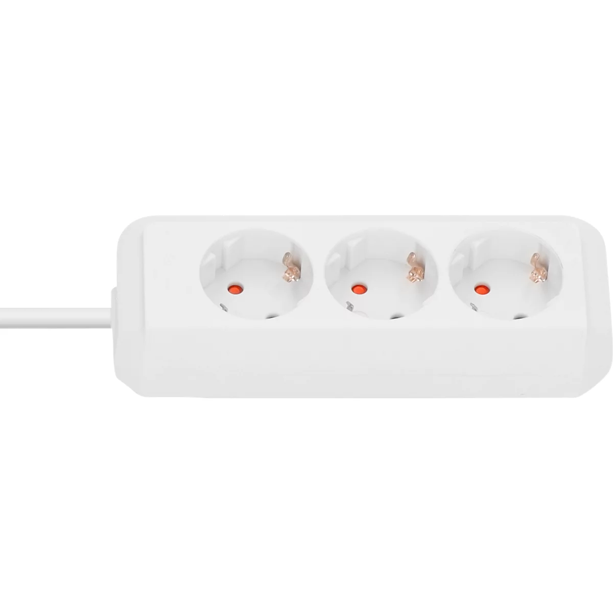 Brennenstuhl Eco-Line Steckdosenleiste 3-fach, 3 m Kabellänge, 45°-Anordnung, erhöhtem Berührungsschutz, L 230 x B 90 x T 80 mm, weiß,