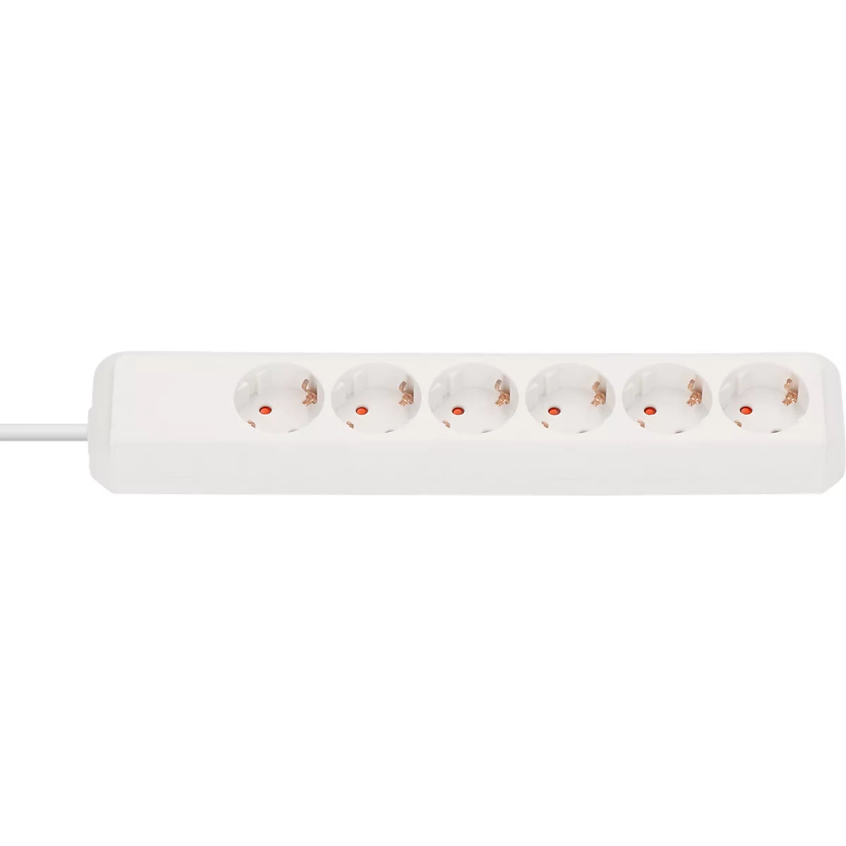 Brennenstuhl Eco-Line Steckdosenleiste 6-fach, 45°-Anordnung, 1,5 m Kabel, erhöhter Berührungsschutz, L 360 x B 80 x T 65 mm, weiß