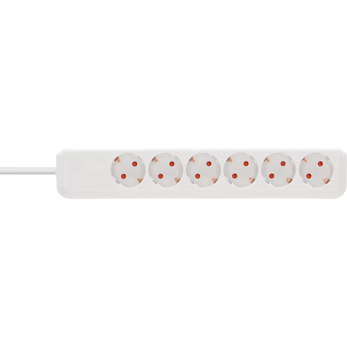 Brennenstuhl Eco-Line Steckdosenleiste 6-fach, 45°-Anordnung, 1,5 m Kabel, erhöhter Berührungsschutz, L 360 x B 80 x T 65 mm, weiß