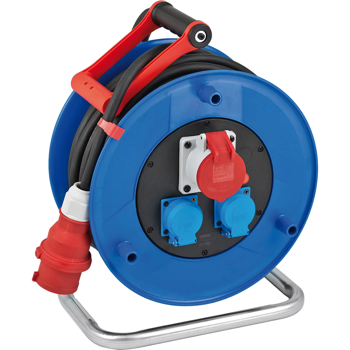 Brennenstuhl Garant CEE 1 IP44 industrieel/bouwplaats kabelhaspel (20m kabel, gemaakt van speciale kunststof, voor bouwplaatsgebruik en permanent buitengebruik, BGI 608, Made in Germany)