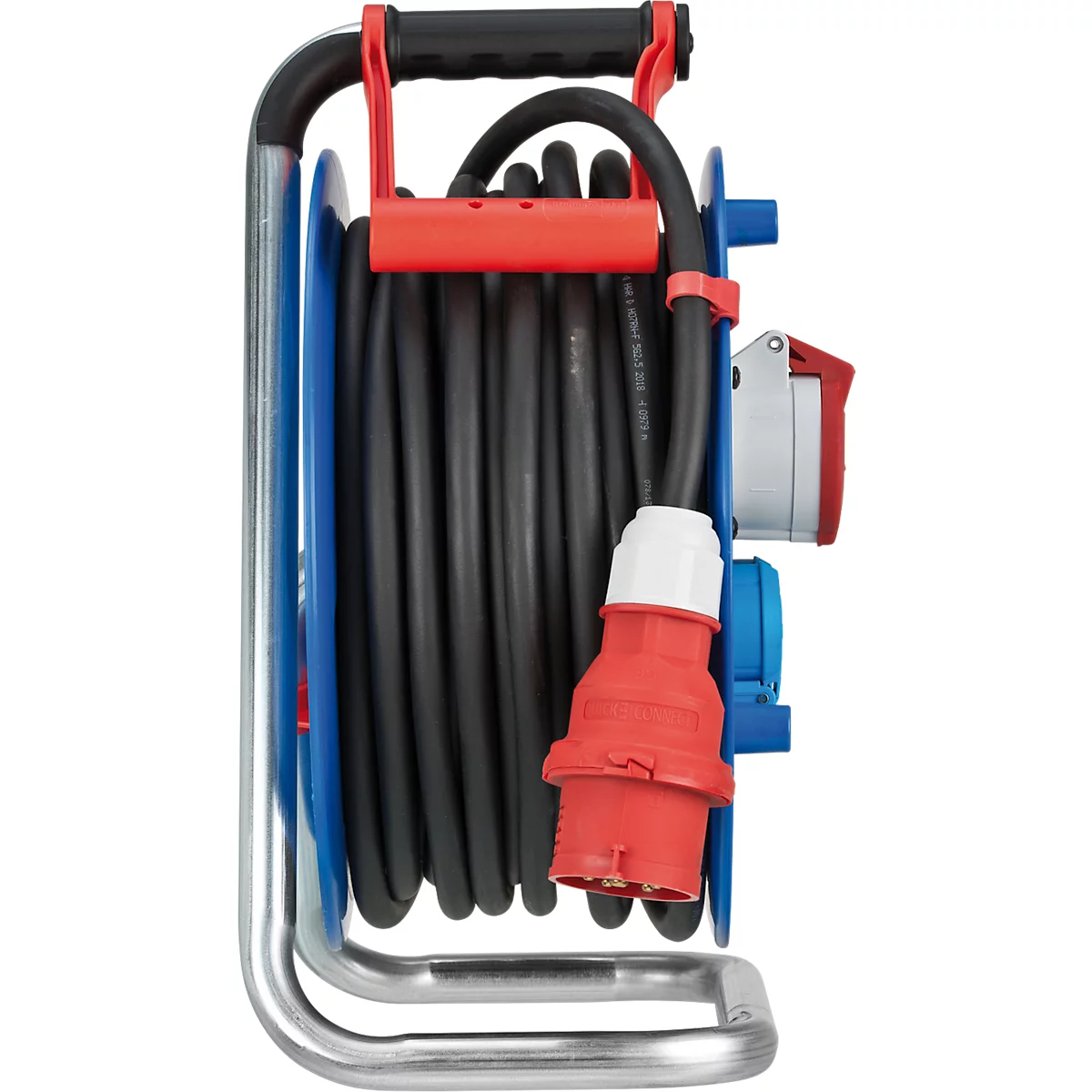 Brennenstuhl Garant CEE 1 IP44 industrieel/bouwplaats kabelhaspel (20m kabel, gemaakt van speciale kunststof, voor bouwplaatsgebruik en permanent buitengebruik, BGI 608, Made in Germany)