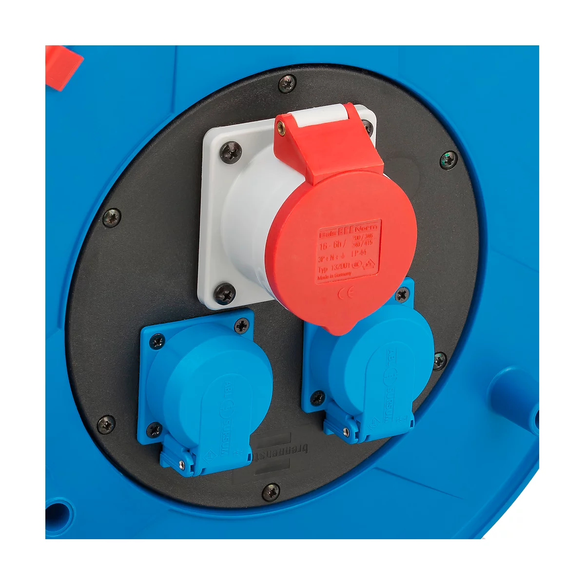 Brennenstuhl Garant CEE 1 IP44 industrieel/bouwplaats kabelhaspel (20m kabel, gemaakt van speciale kunststof, voor bouwplaatsgebruik en permanent buitengebruik, BGI 608, Made in Germany)