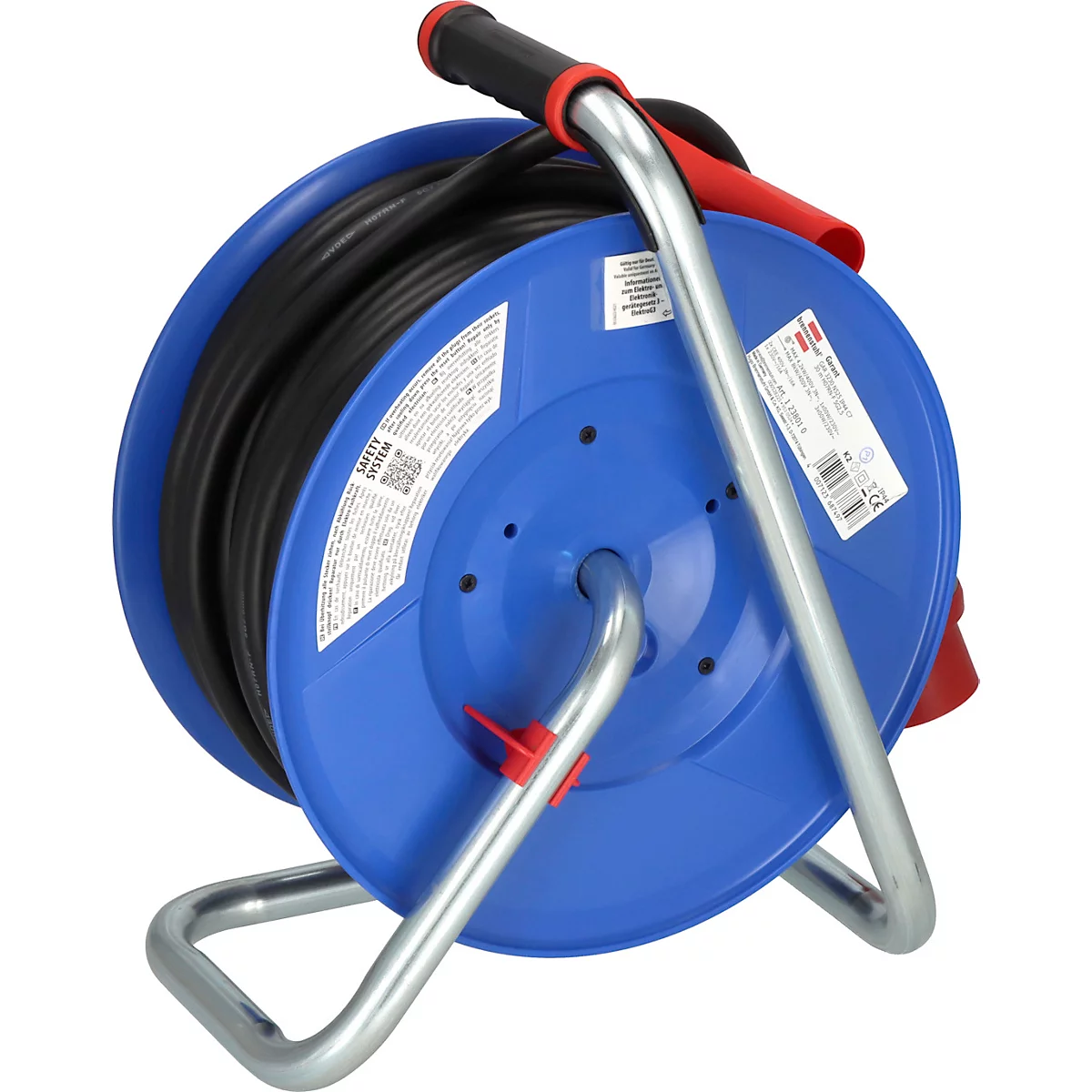 Symbole rond rouge avec nuage et pluie, en dessous 'IP44' en blanc.