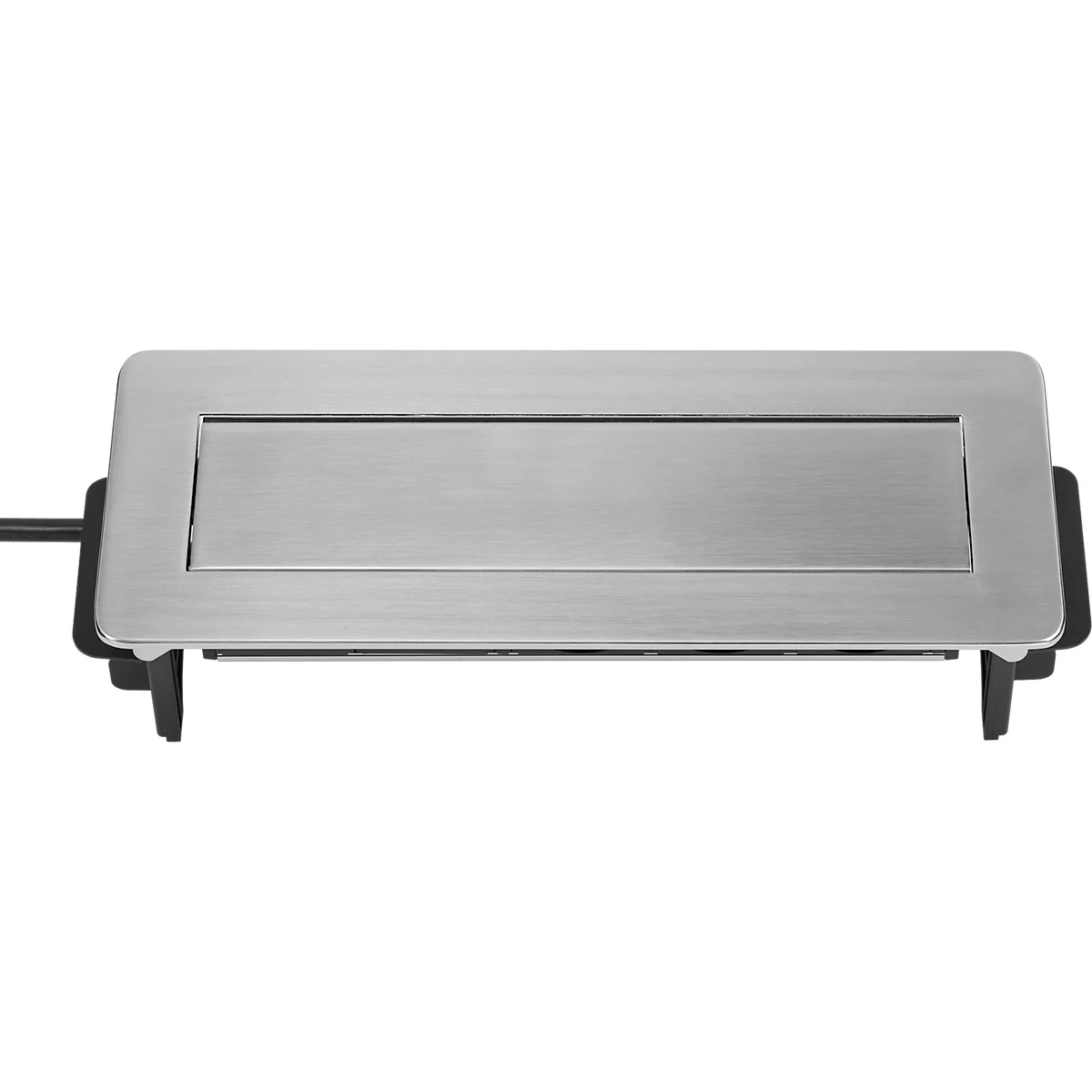 Brennenstuhl Indesk Power USB-lader, 3 stopcontacten met aardingscontact, 2 USB-laadcontactdozen, inschuifbaar, 2 m kabel, zilver/zwart