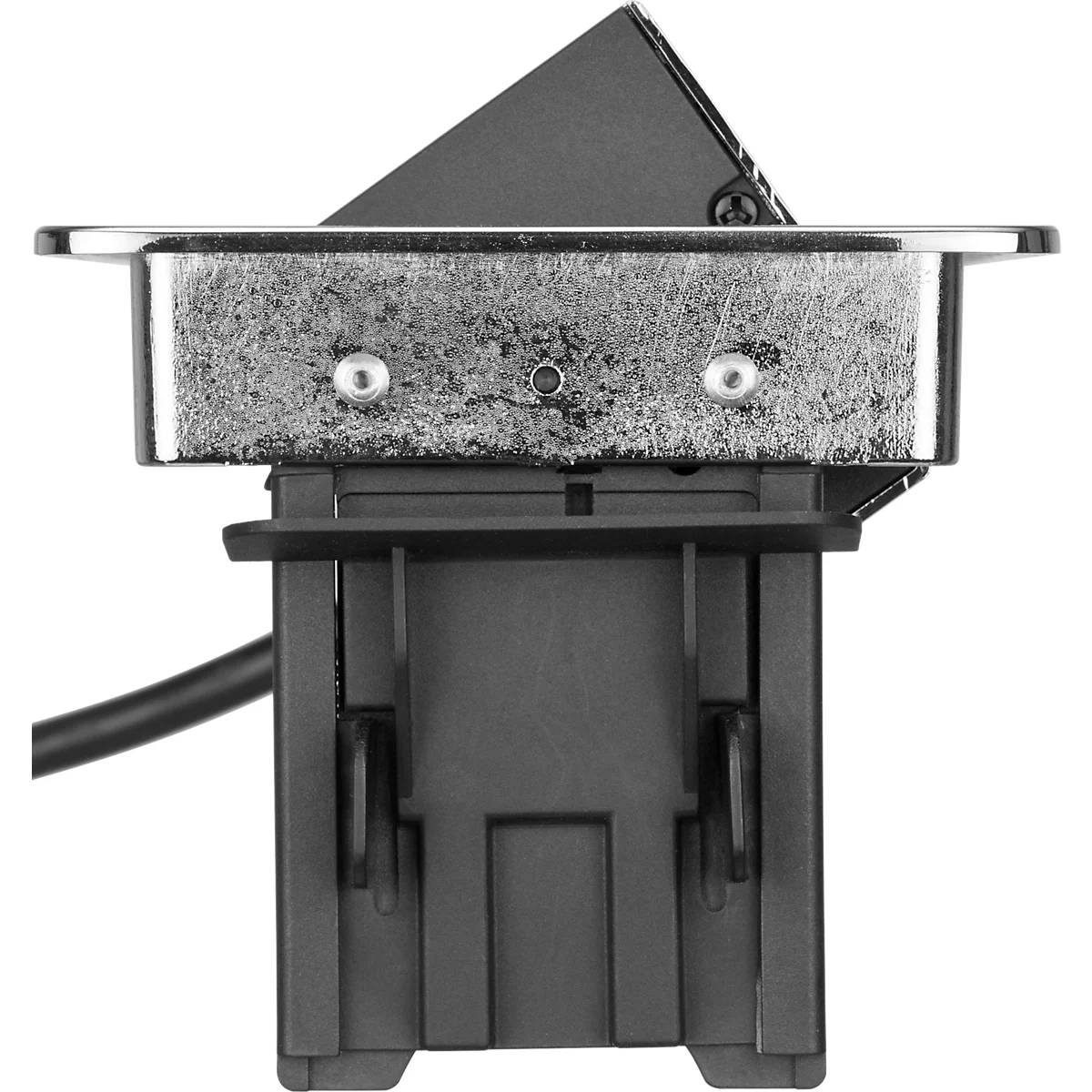 Brennenstuhl Indesk Power USB-lader, 3 stopcontacten met aardingscontact, 2 USB-laadcontactdozen, inschuifbaar, 2 m kabel, zilver/zwart
