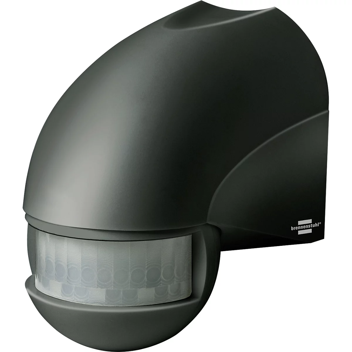 Brennenstuhl Infrarot-Bewegungsmelder PIR 180, Innen-/Außenbereich, 180° Erfassungswinkel, 12 m Reichweite, IP44, 230 V, einstellbare Einschaltdauer, B 65 x H 90 mm, anthrazit