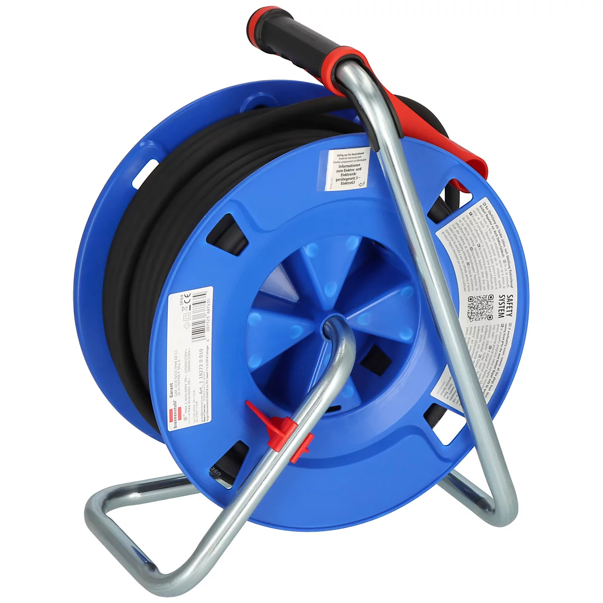 Rood rond schild met witte wolk en regendruppels, daaronder 'IP44'.