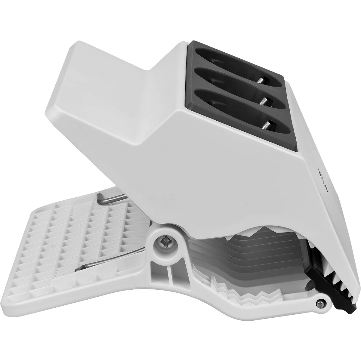 Brennenstuhl klemmbare Steckdosenleiste, 3 Schutzkontakt-Steckdosen, 45°-Anordnung, werkzeuglose Klemmvorrichtung, L 195 x B 105 x T 140 mm, anthrazit/weiß