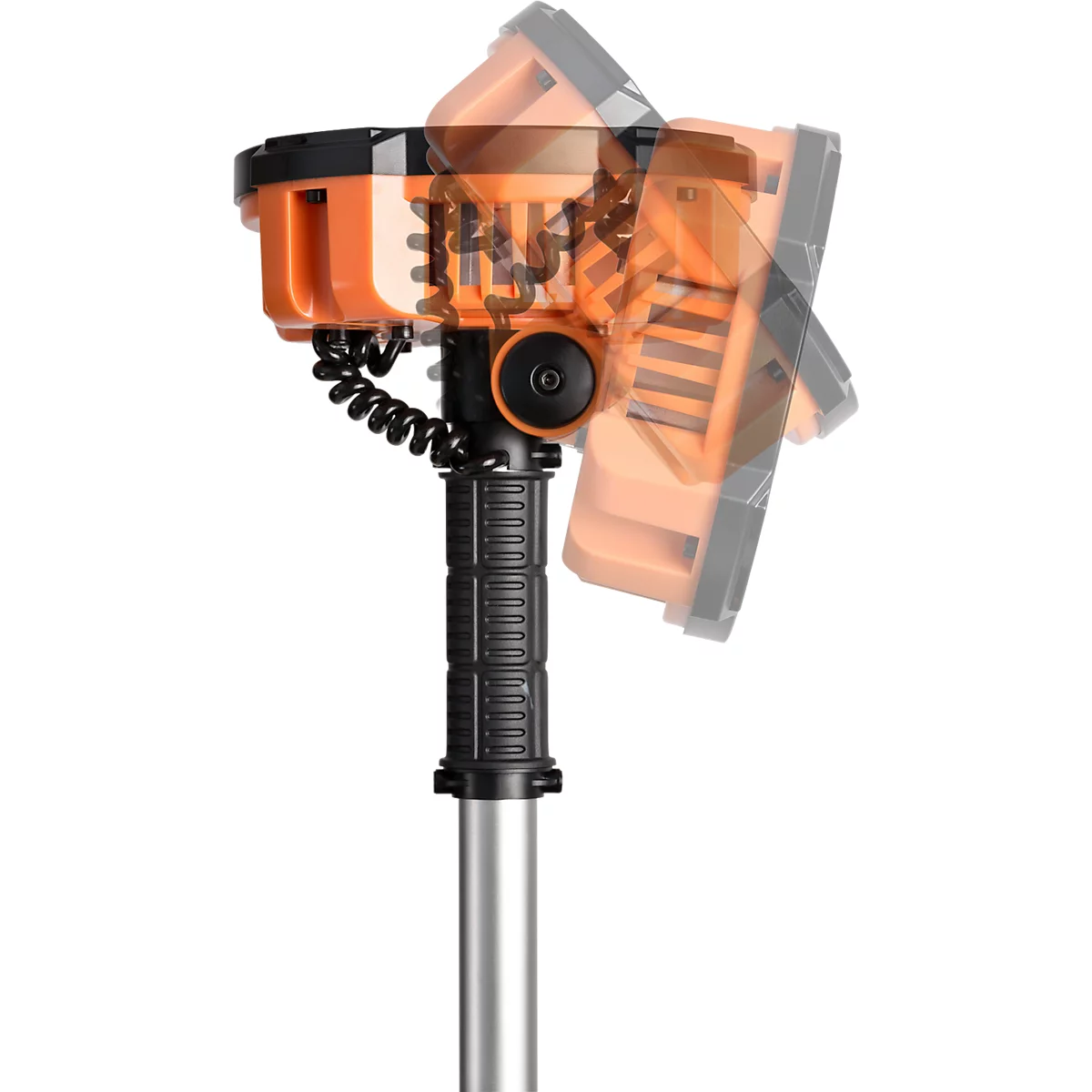 Brennenstuhl LED Baustrahler TU 23050 M, 360° Rundumlicht, Teleskopstrahler, 2 Schutzkontaktsteckdosen, IP54, Kabellänge 5m, B 430 x H 131 - 173 mm, schwarz/silber
