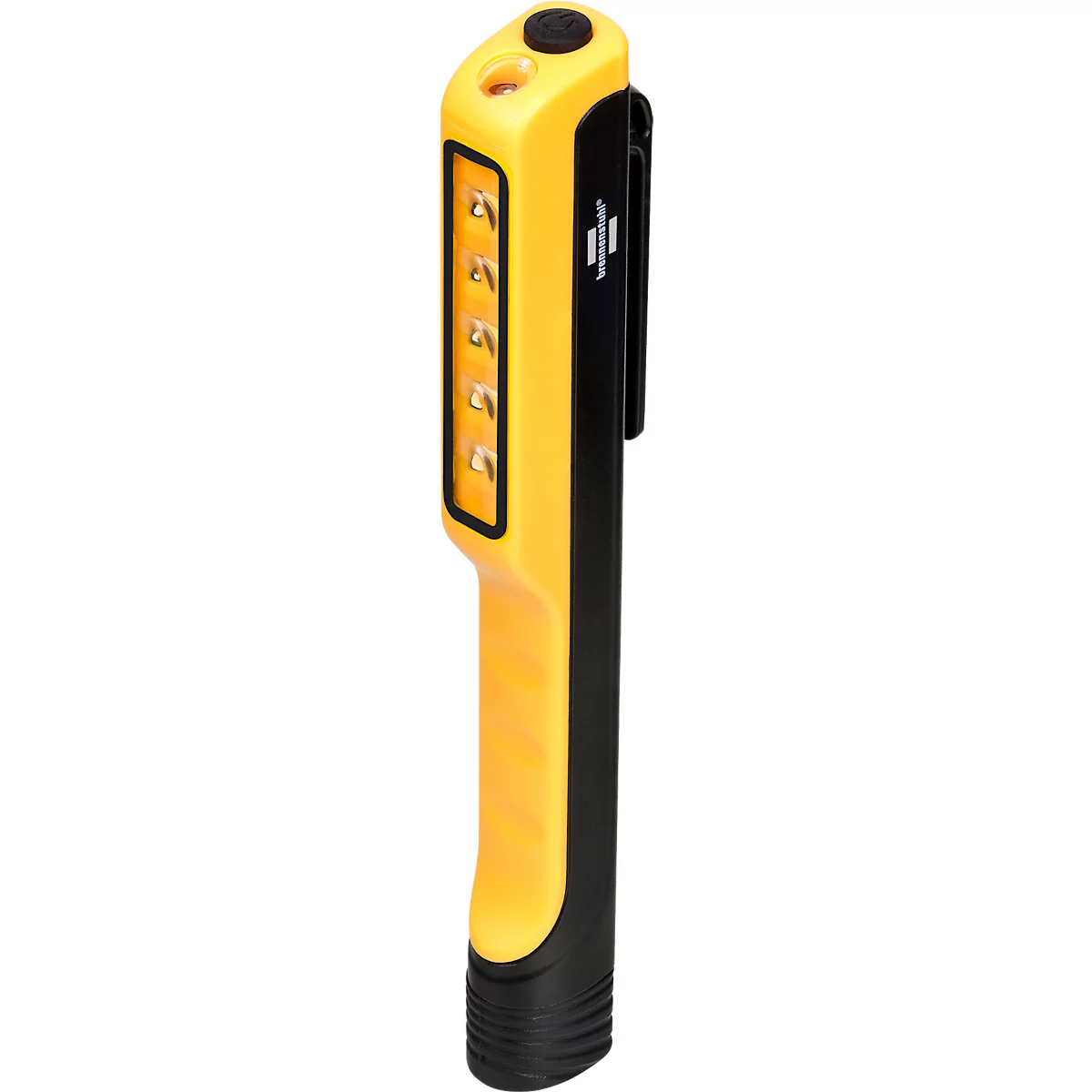 Brennenstuhl LED-clipverlichting HL 100, 107 + 10 lm, SMD LED's, 2 schakelstanden, clip en magneet, B 16 x H 170 x L 30 mm, geel/zwart