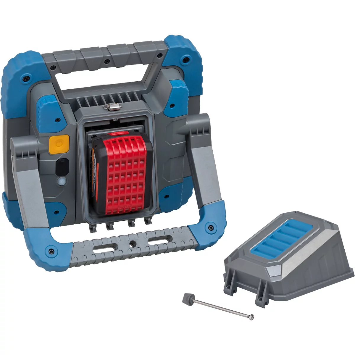 Brennenstuhl LED-herlaadbare werklamp BS 5000 MA, 5000K, mobiel, 3 schakelstanden, USB-laadcontactdoos, Bosch 18V accu-compatibel, IP55, blauw/grijs