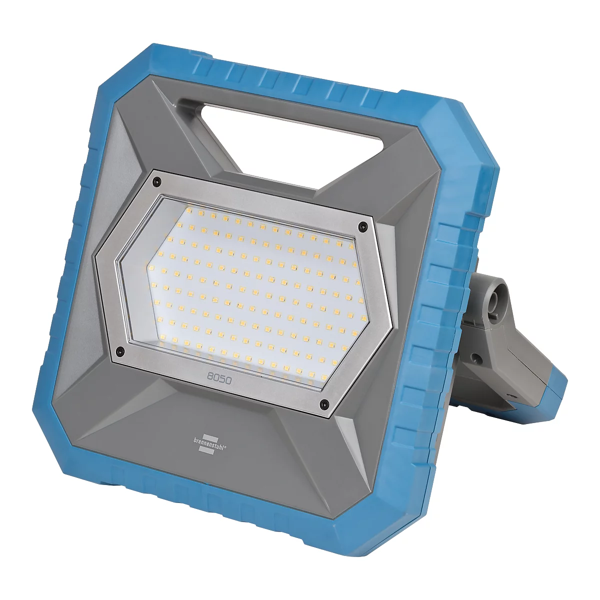 Brennenstuhl LED hybride werklamp BS 8050 MH, 82 W, batterij en netvoeding, dimbaar, 7900 lm, 5000K, IP55, L 310 x B 310 x H 180 mm, blauw/grijs