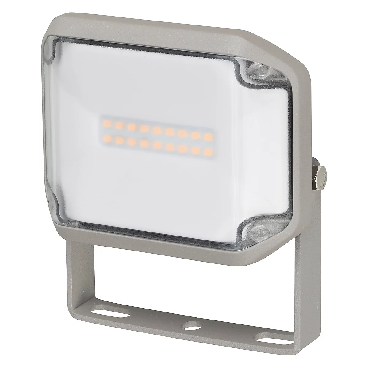 Logo OSRAM LED, texte blanc sur fond rouge, rond.