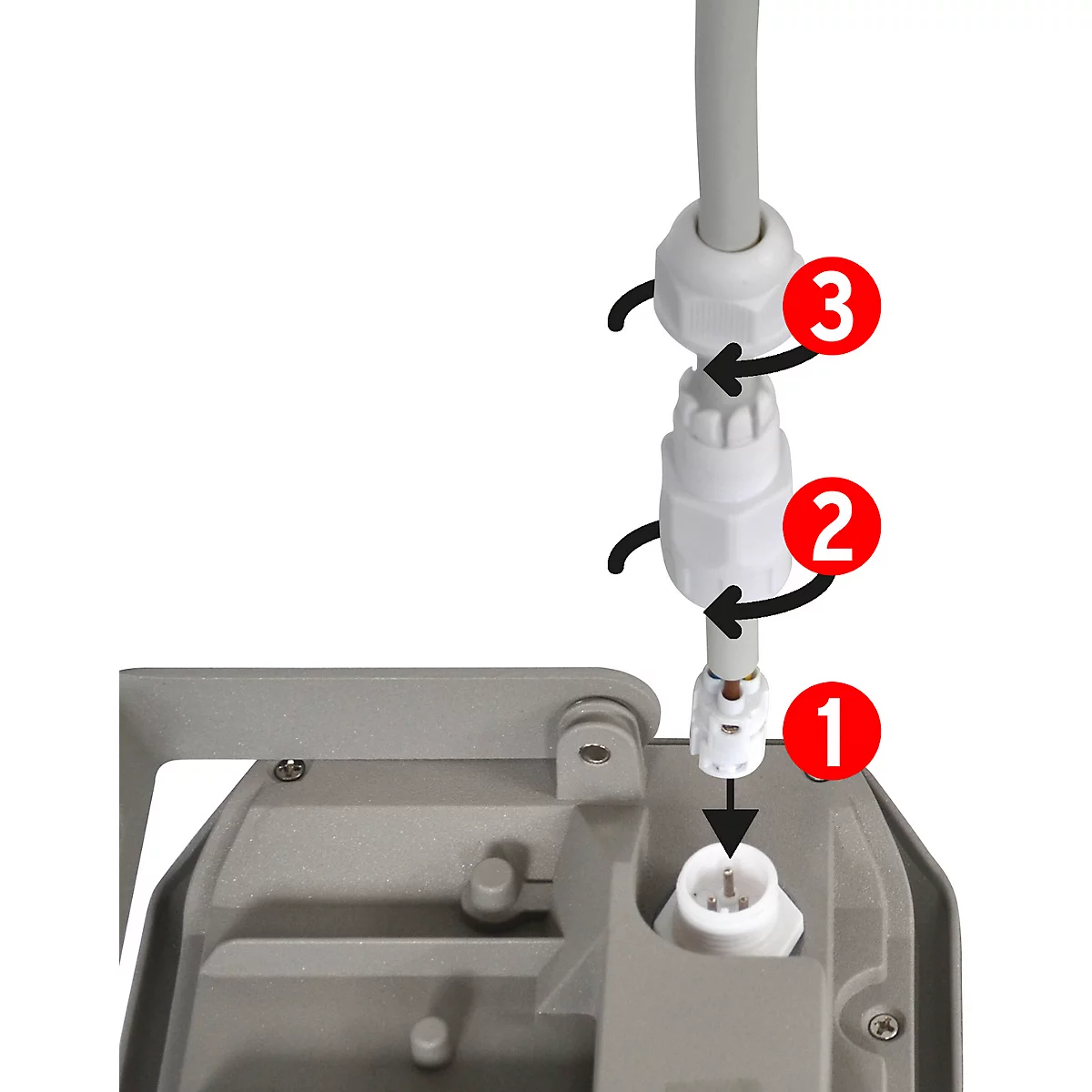 Autocollant rond rouge avec texte blanc : 1010 LUMEN.