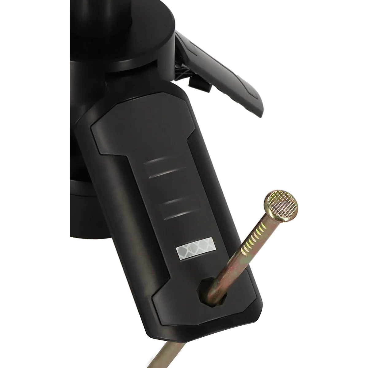 Rotes Rundsymbol mit weißen Buchstaben UV und der Aufschrift RESISTANT. Pfeile deuten auf UV-Beständigkeit hin.