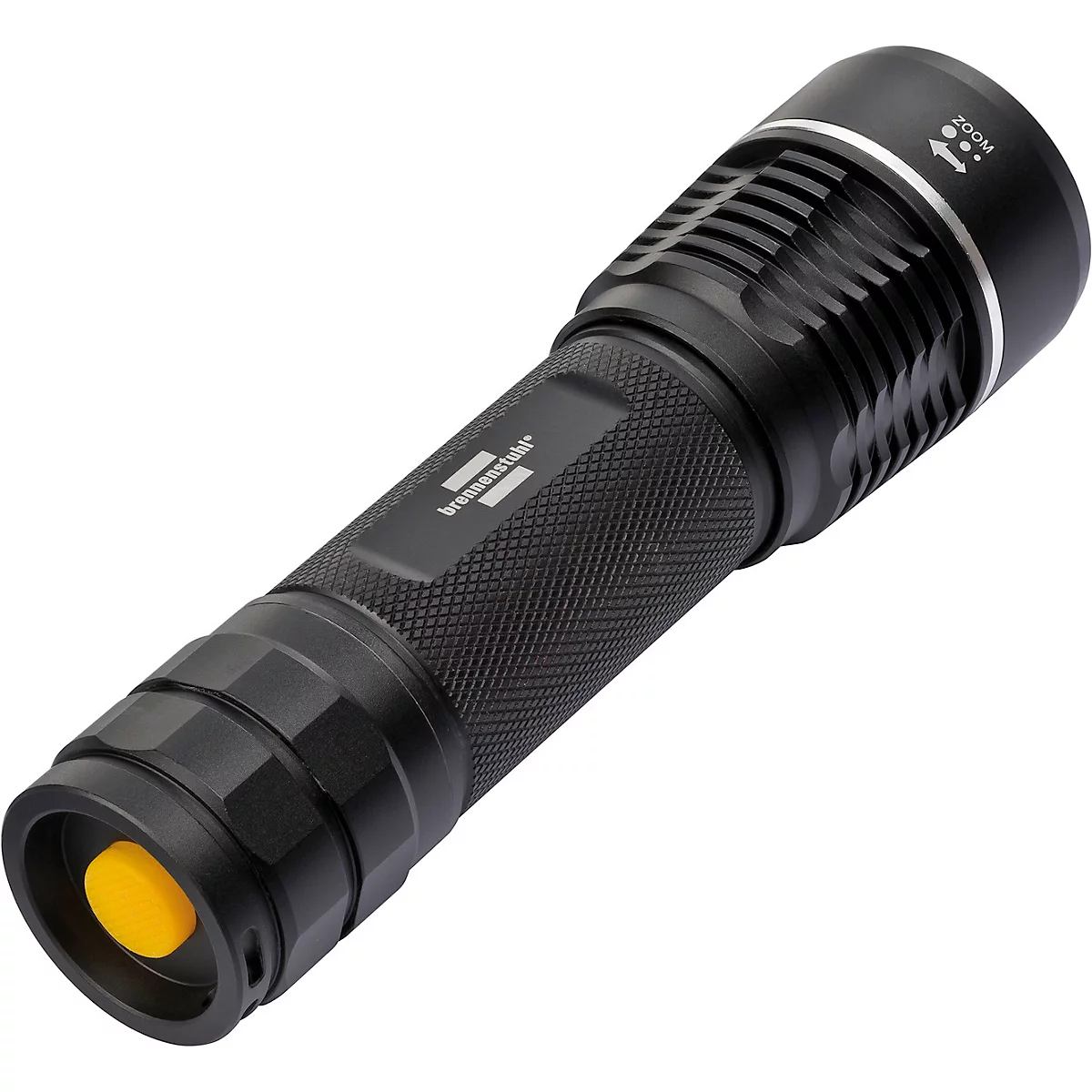 Rode cirkel met witte tekst FOCUS, ernaast een wit symbool voor focusaanpassing.