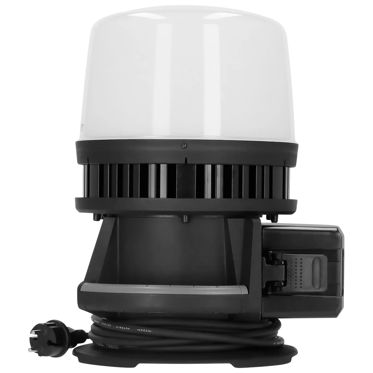 Brennenstuhl Multi Battery LED 360° Hybrid Projecteur de chantier, affichage de l'état de la batterie, 4 niveaux de commutation, fonctionnement sur secteur &amp; sur batterie, 100W, 12000 lm, IP54, noir
